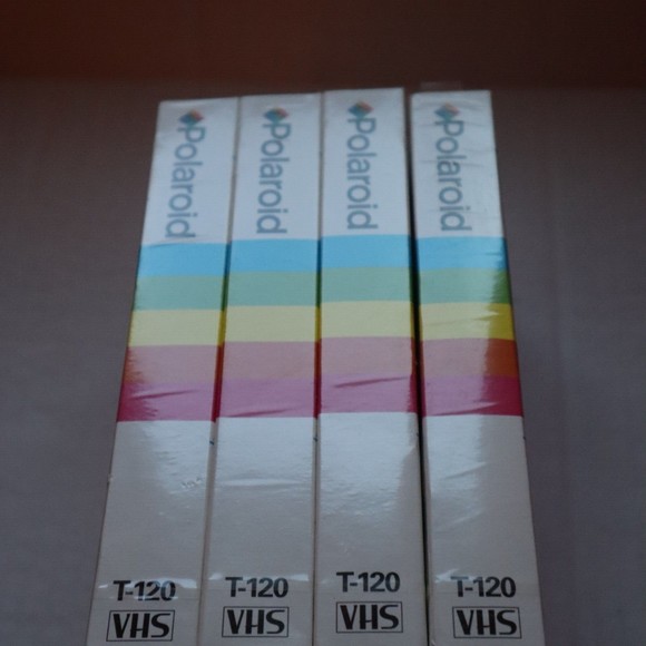 Polaroid Supercolor  VHS Tape T-120 Lot of 6 sealed Blank  * STAINED CASE* - Picture 1 of 7